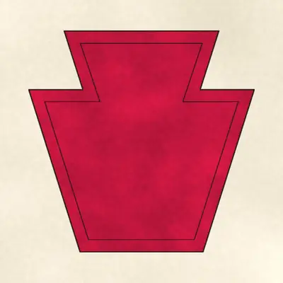 28th Infantry Division (Army) shoulder sleeve insignia, redrawn in ink and watercolor from the public-domain reference image
