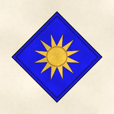 40th Infantry Division (Army) combat service identification badge, redrawn in ink and watercolor from the public-domain reference image