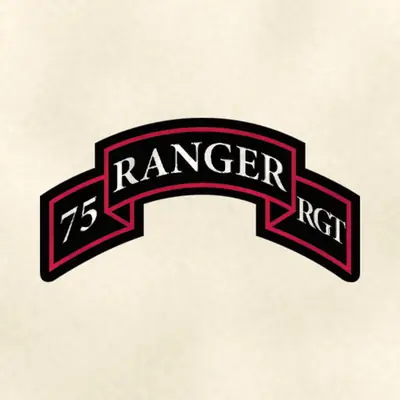 75th Ranger Regiment (Army) shoulder sleeve insignia, redrawn in ink and watercolor from the public-domain reference image