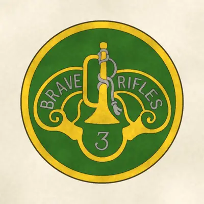 3rd Cavalry Regiment (Army) shoulder sleeve insignia, redrawn in ink and watercolor from the public-domain reference image