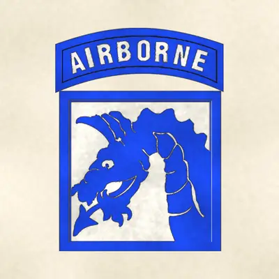 XVIII Airborne Corps (Army) combat service identification badge, redrawn in ink and watercolor from the public-domain reference image
