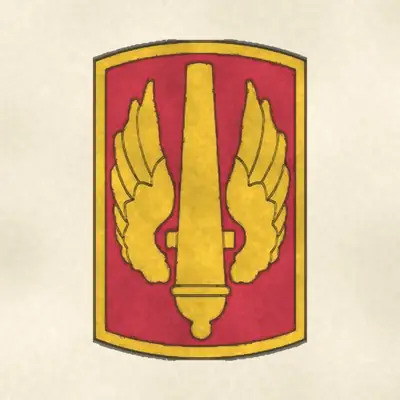 18th Field Artillery Brigade (Army) shoulder sleeve insignia, redrawn in ink and watercolor from the public-domain reference image