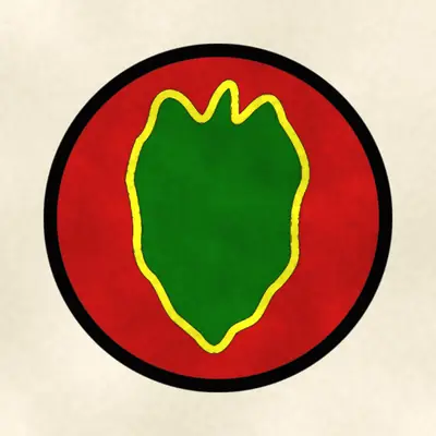 24th Infantry Division (Army) shoulder sleeve insignia, redrawn in ink and watercolor from the public-domain reference image