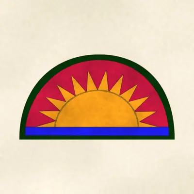 41st Infantry Division (Army) shoulder sleeve insignia, redrawn in ink and watercolor from the public-domain reference image