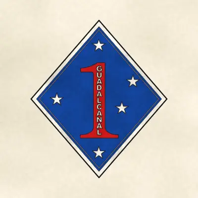 1st Marine Division (Marine Corps) shoulder sleeve insignia, redrawn in ink and watercolor from the public-domain reference image