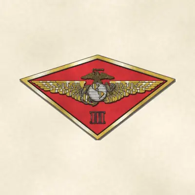 3rd Marine Aircraft Wing (Marine Corps) unit insignia / logo, redrawn in ink and watercolor from the public-domain reference image