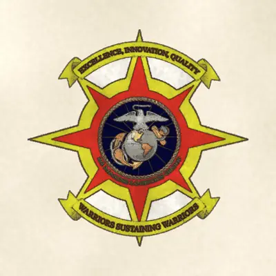 2nd Marine Logistics Group (Marine Corps) unit insignia / logo, redrawn in ink and watercolor from the public-domain reference image
