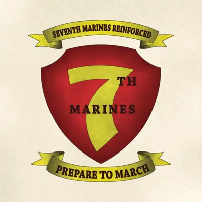 7th Marine Regiment (Marine Corps) unit insignia / logo, redrawn in ink and watercolor from the public-domain reference image