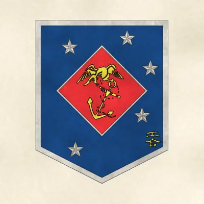 Marine Raider Regiment (Marine Corps) unit insignia / logo, redrawn in ink and watercolor from the public-domain reference image