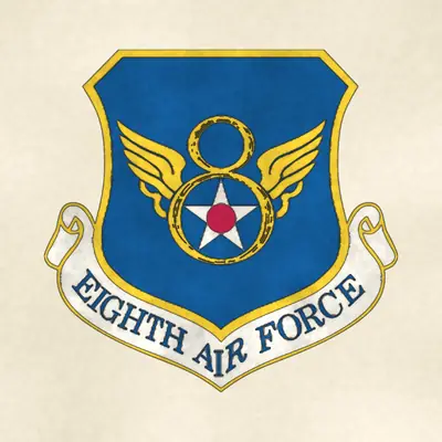 Eighth Air Force (Air Force) organizational emblem, redrawn in ink and watercolor from the public-domain reference image