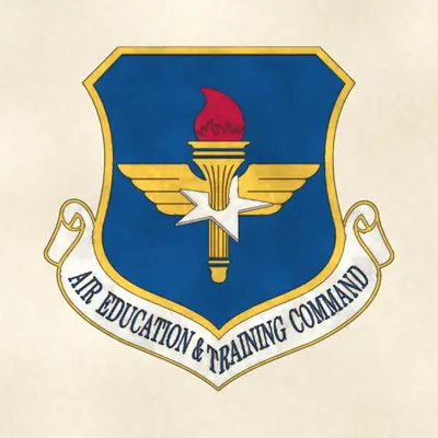 Air Education and Training Command (Air Force) organizational emblem, redrawn in ink and watercolor from the public-domain reference image