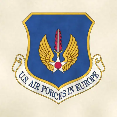 United States Air Forces in Europe – Air Forces Africa (Air Force) organizational emblem, redrawn in ink and watercolor from the public-domain reference image