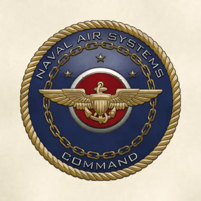 Naval Air Systems Command (Navy) command seal / emblem, redrawn in ink and watercolor from the public-domain reference image