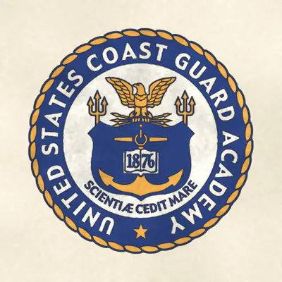 U.S. Coast Guard Academy (Coast Guard) command seal / emblem, redrawn in ink and watercolor from the public-domain reference image