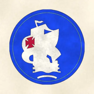 U.S. Army South (Army) shoulder sleeve insignia, redrawn in ink and watercolor from the public-domain reference image