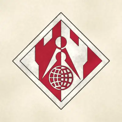 U.S. Army Corps of Engineers (Army) shoulder sleeve insignia, redrawn in ink and watercolor from the public-domain reference image