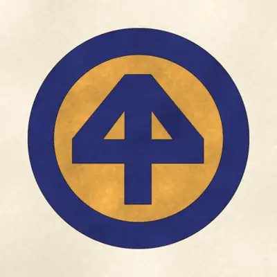 44th Infantry Division (Army) shoulder sleeve insignia, redrawn in ink and watercolor from the public-domain reference image