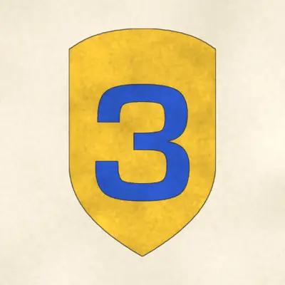 3rd Cavalry Division (Army) shoulder sleeve insignia, redrawn in ink and watercolor from the public-domain reference image