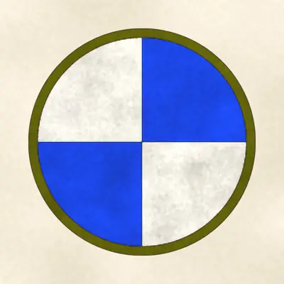 IV Corps (Army) shoulder sleeve insignia, redrawn in ink and watercolor from the public-domain reference image