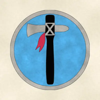 XIX Corps (Army) shoulder sleeve insignia, redrawn in ink and watercolor from the public-domain reference image