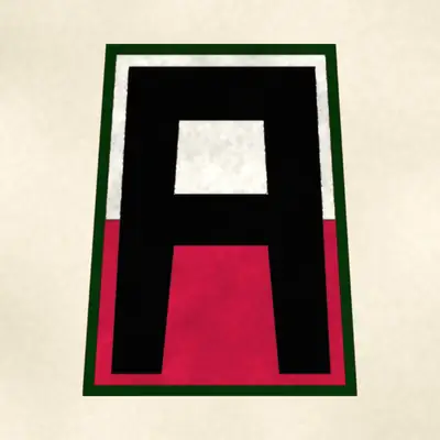 First Army (Army) shoulder sleeve insignia, redrawn in ink and watercolor from the public-domain reference image
