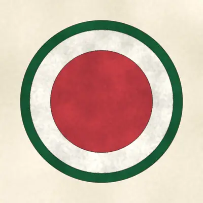 37th Infantry Division (Army) combat service identification badge, redrawn in ink and watercolor from the public-domain reference image