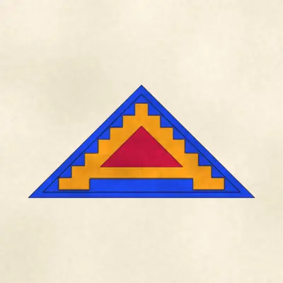 Seventh Army (Army) shoulder sleeve insignia, redrawn in ink and watercolor from the public-domain reference image