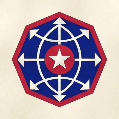 U.S. Army Criminal Investigation Division Command (Army) shoulder sleeve insignia, redrawn in ink and watercolor from the public-domain reference image