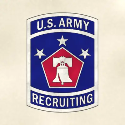 U.S. Army Recruiting Command (Army) shoulder sleeve insignia, redrawn in ink and watercolor from the public-domain reference image