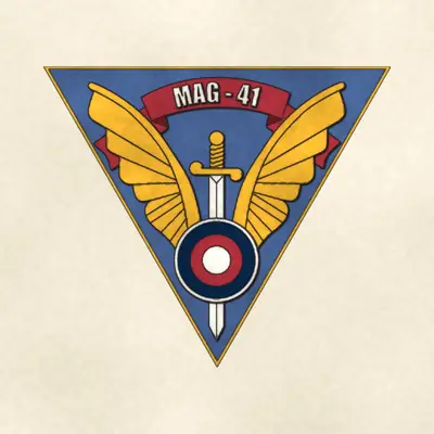 Marine Aircraft Group 41 (Marine Corps) unit insignia / seal / logo, redrawn in ink and watercolor from the public-domain reference image