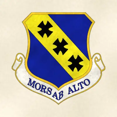 7th Bomb Wing (Air Force) organizational emblem, redrawn in ink and watercolor from the public-domain reference image