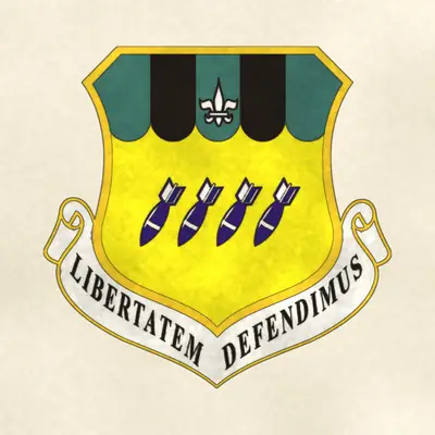 2nd Bomb Wing (Air Force) organizational emblem, redrawn in ink and watercolor from the public-domain reference image
