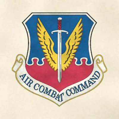 Air Combat Command (Air Force) organizational emblem, redrawn in ink and watercolor from the public-domain reference image