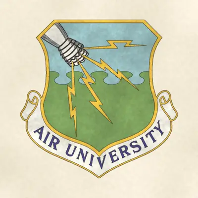 Air University (Air Force) organizational emblem, redrawn in ink and watercolor from the public-domain reference image