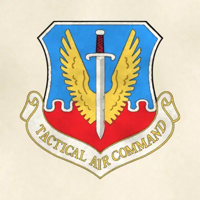 Tactical Air Command (Air Force) organizational emblem, redrawn in ink and watercolor from the public-domain reference image