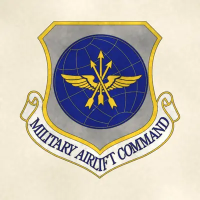 Military Airlift Command (Air Force) organizational emblem, redrawn in ink and watercolor from the public-domain reference image