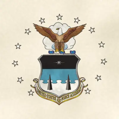 United States Air Force Academy (Air Force) organizational emblem, redrawn in ink and watercolor from the public-domain reference image