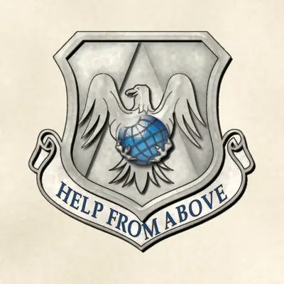 375th Air Mobility Wing (Air Force) organizational emblem, redrawn in ink and watercolor from the public-domain reference image