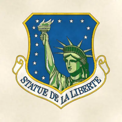 48th Fighter Wing (Air Force) organizational emblem, redrawn in ink and watercolor from the public-domain reference image