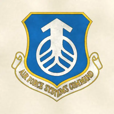 Air Force Systems Command (Air Force) organizational emblem, redrawn in ink and watercolor from the public-domain reference image