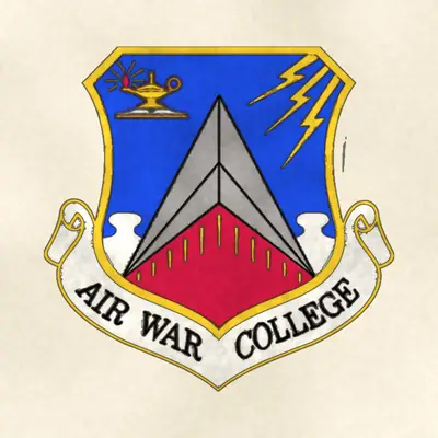 Air War College (Air Force) organizational emblem, redrawn in ink and watercolor from the public-domain reference image