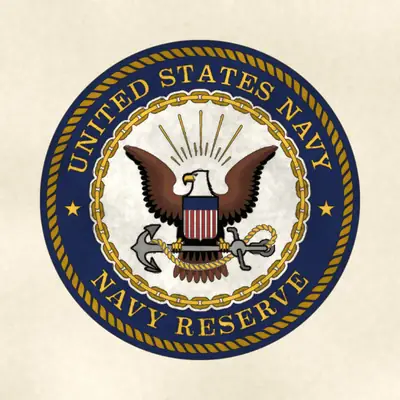 U.S. Navy Reserve (Navy) command seal / emblem, redrawn in ink and watercolor from the public-domain reference image