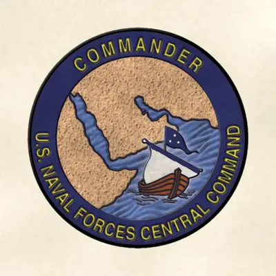 U.S. Naval Forces Central Command (Navy) command seal / emblem, redrawn in ink and watercolor from the public-domain reference image