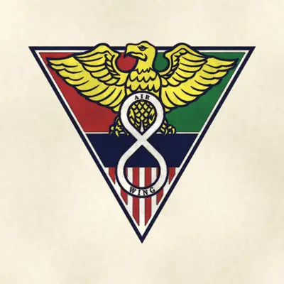 Carrier Air Wing 8 (Navy) command seal / emblem, redrawn in ink and watercolor from the public-domain reference image