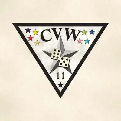 Carrier Air Wing 11 (Navy) command seal / emblem, redrawn in ink and watercolor from the public-domain reference image