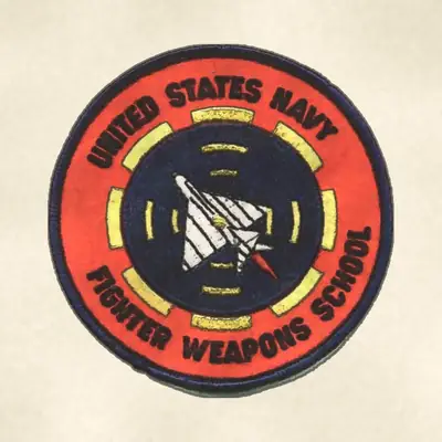 Navy Fighter Weapons School (TOPGUN) (Navy) command seal / emblem, redrawn in ink and watercolor from the public-domain reference image