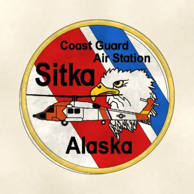 Coast Guard Air Station Sitka (Coast Guard) command seal / emblem, redrawn in ink and watercolor from the public-domain reference image