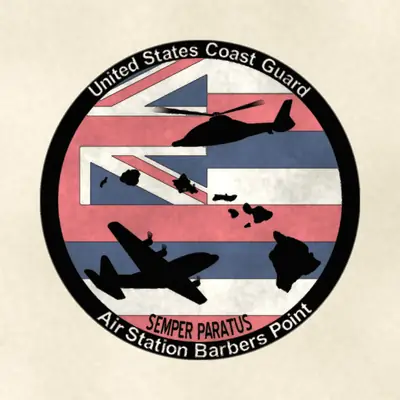 Coast Guard Air Station Barbers Point (Coast Guard) command seal / emblem, redrawn in ink and watercolor from the public-domain reference image