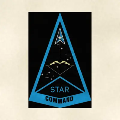 Space Training and Readiness Command (Space Force) unit emblem, redrawn in ink and watercolor from the public-domain reference image