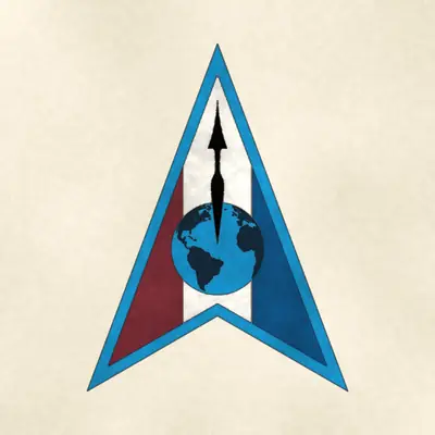 Space Delta 1 (Space Force) unit emblem, redrawn in ink and watercolor from the public-domain reference image